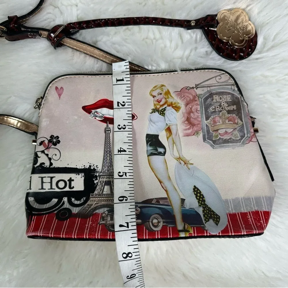 Stylish Women's Bag with Parisian Print